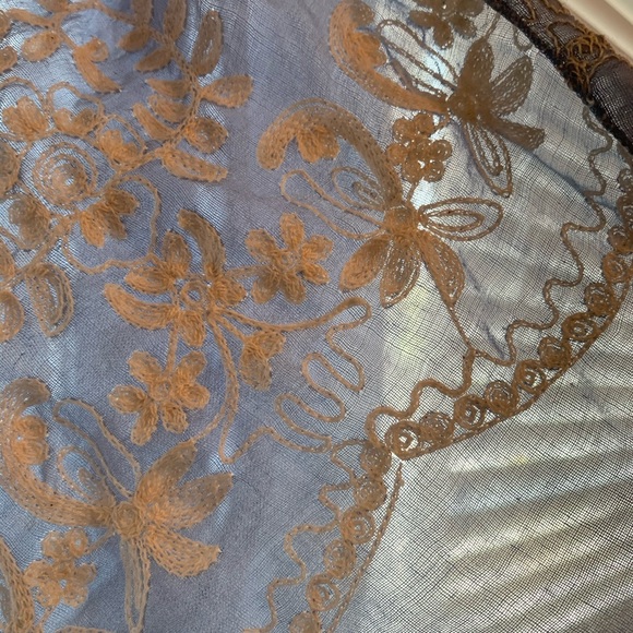 Flowing Periwinkle Kimono with Floral Detail - Picture 2 of 2